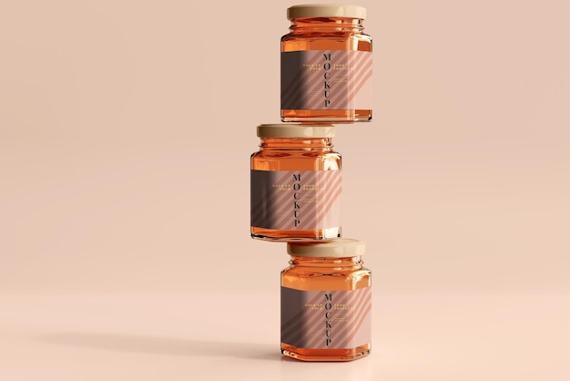 amber glass jar mockup