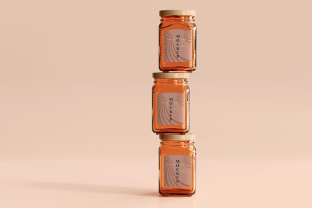 Amber glass jar mockup