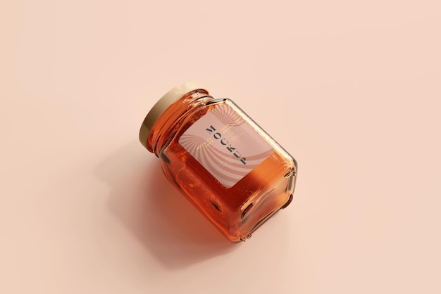 PSD amber glass jar mockup