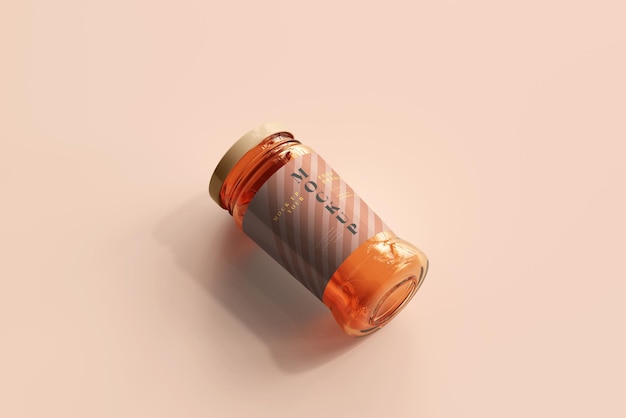 amber glass jar mockup