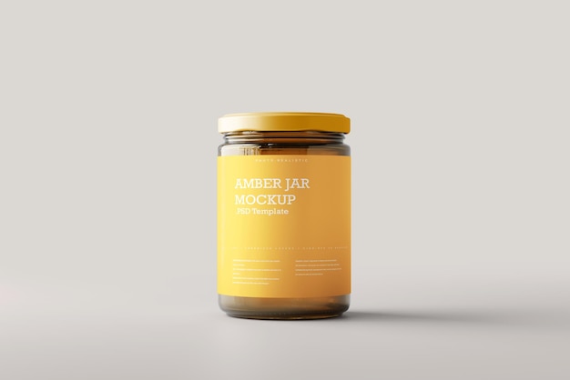 Amber glass jar mockup