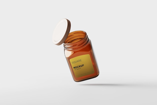 Amber glass jar mockup