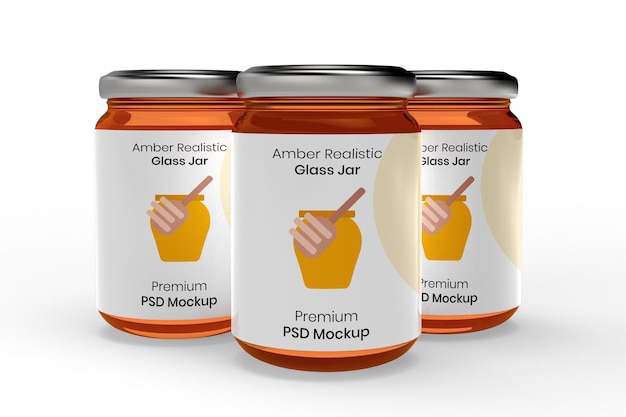 Amber glass jars mockup