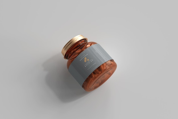 Amber Glass Medicine Bottle Mockup