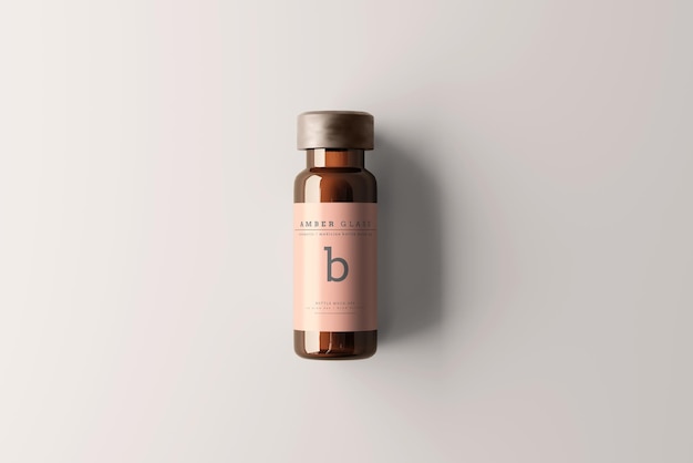 Amber Glass Medicine Vial Bottle Mockup