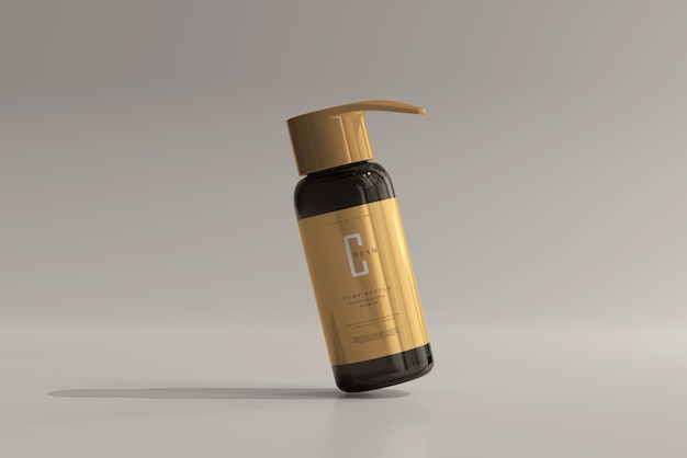 Amber Glass Pump Bottle Mockup