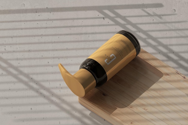 Amber glass pump bottle mockup