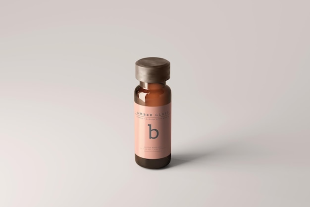 Amber Glass Vial Bottle Mockups