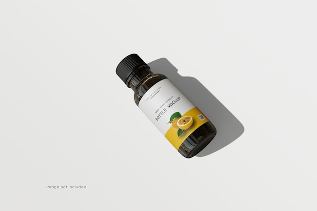 Amber glazen cosmetische fles mockup