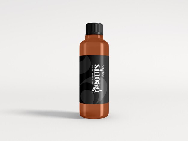 Amber glazen cosmetische fles mockup