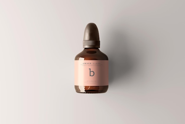 Amber glazen fles mockup