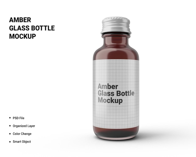 Amber glazen fles mockup