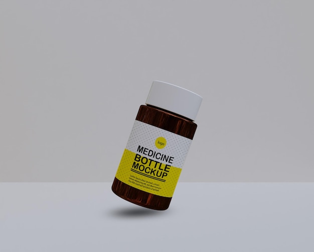 Amber glazen medicijnfles mockup