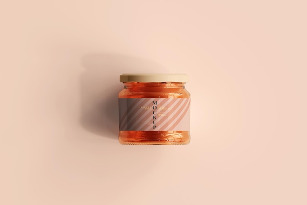 Amber glazen pot mockup