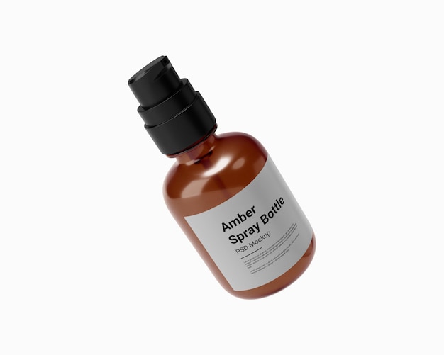 Amber spray bottle mockup