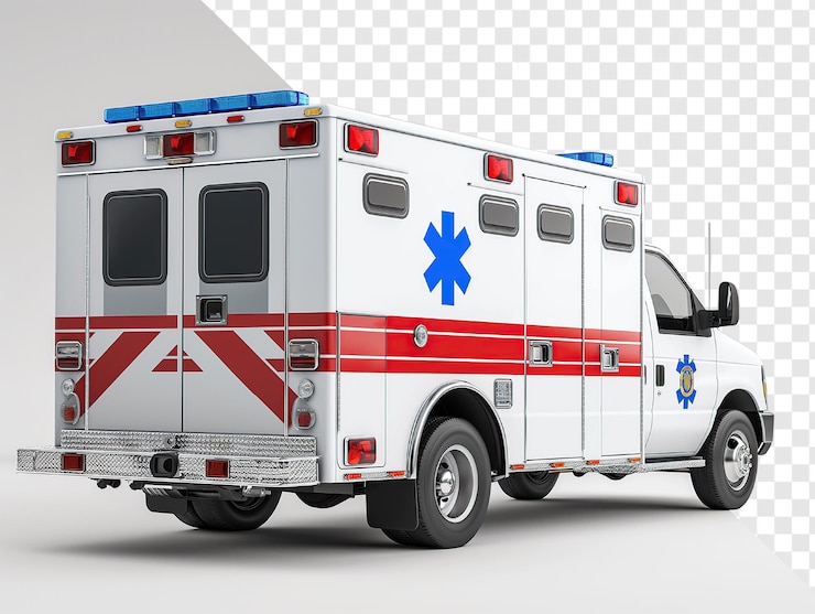 PSD ambulance achtergrondbeeld op doorzichtige achtergrond