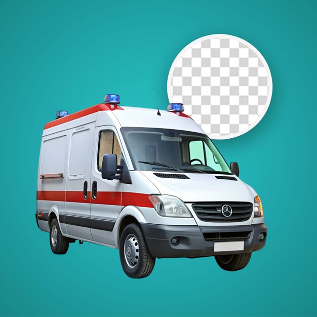 PSD ambulance emergency automobile car illustration flat cartoon medical vehicle auto side view isolate