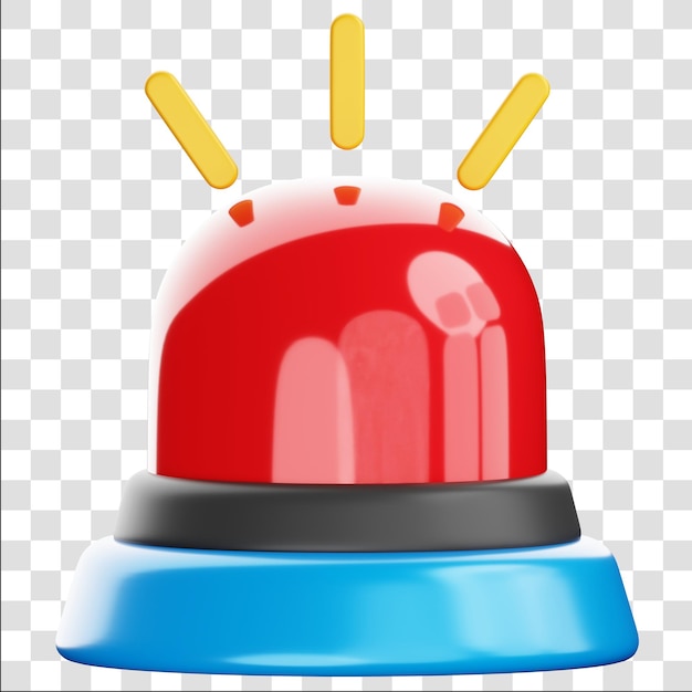 Ambulance Siren 3D Rendering Icon Isolated Transparent Background