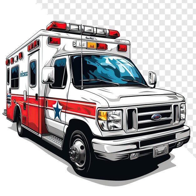 Ambulance with sirens emergency vector graphic