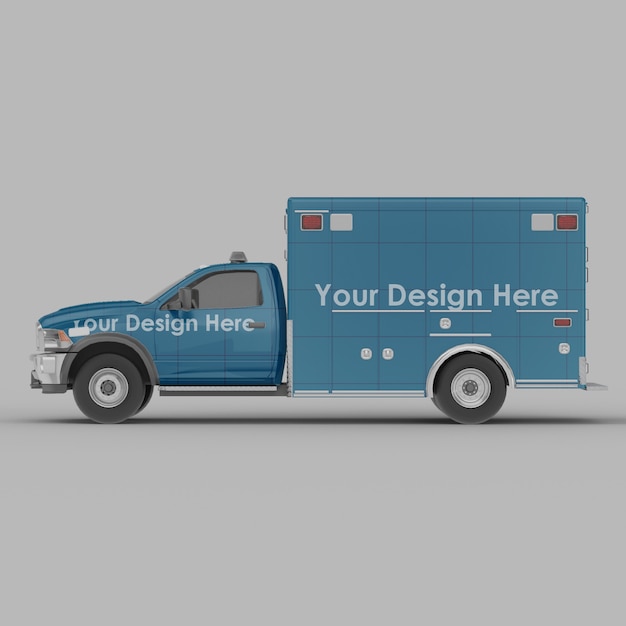 Ambulance zijaanzicht Mockup geïsoleerd