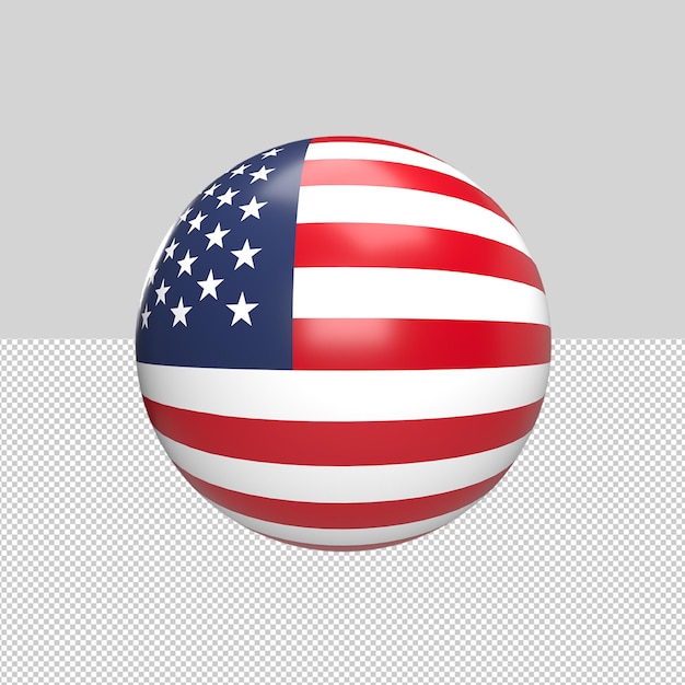 PSD Флаг америки в сфере 3d рендеринга