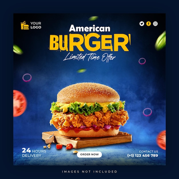American Burger Social media instagram post