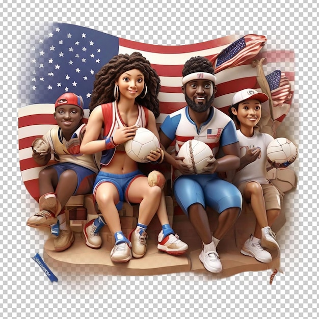 PSD american culture and sports png illustration