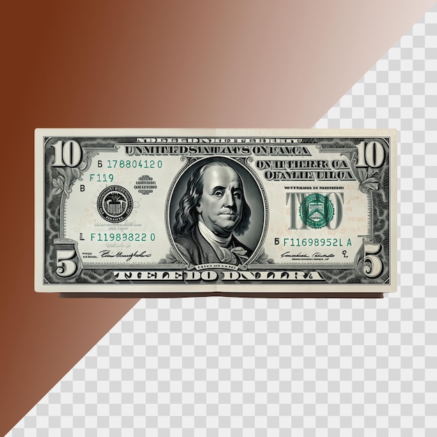 PSD american dollars isolated on transparent background