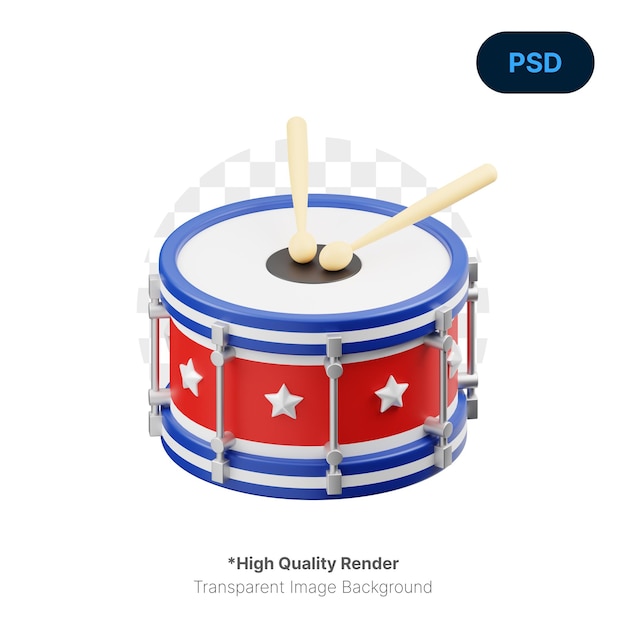 American Drum 3d Ikona Premium Psd