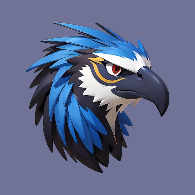 PSD american eagle with blue eyes icon illustration