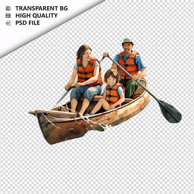 PSD american family paddling ultra realistic style z białym plecem