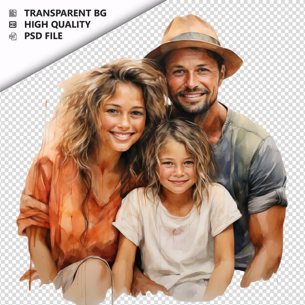 American family painting ultra realistic style white back