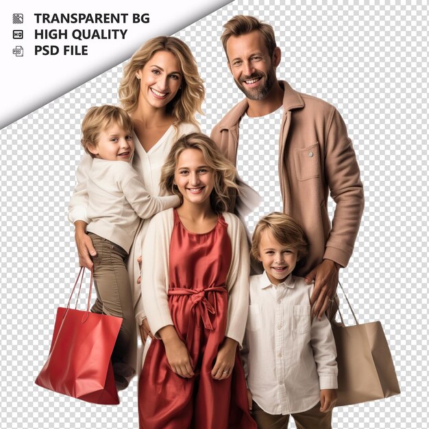 PSD american family shopping ultra realistic style white back