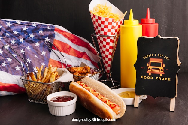 PSD americano fast food mockup