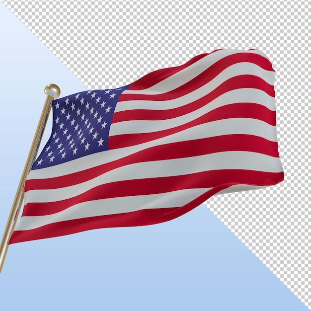 Bandiera americana 3d rendering design