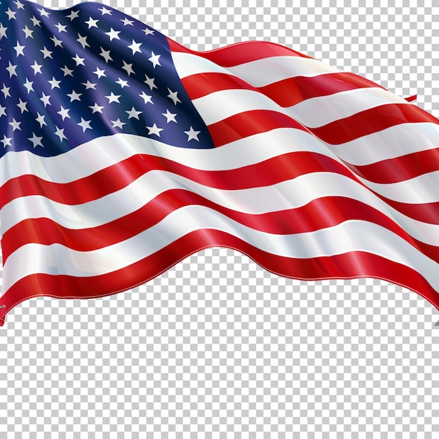 PSD american flag 4th of july memorial day isolated on a transparent background