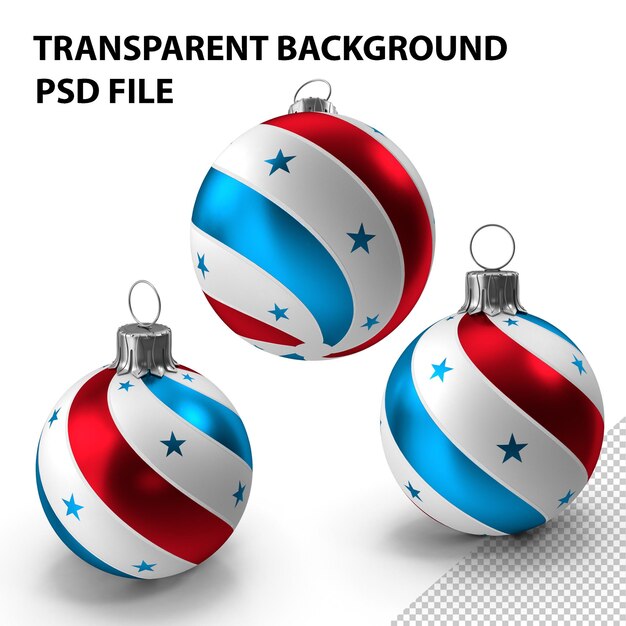 PSD american flag christmas ball png