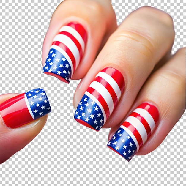 PSD american flag inspired nail art