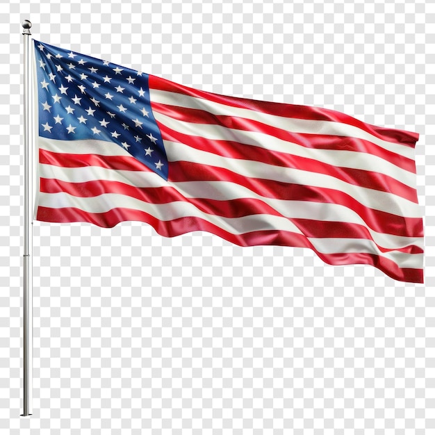 PSD Американский флаг на стенде изолирован на прозрачном фоне psd