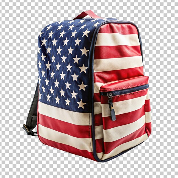 PSD american flag school bag transparent background