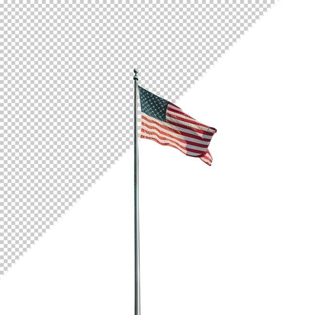 PSD american flag on transparent background