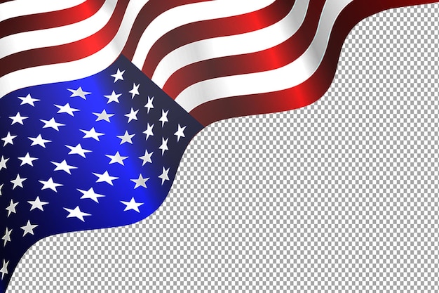 American flag on a transparent background