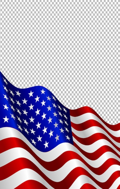 PSD american flag on a transparent background