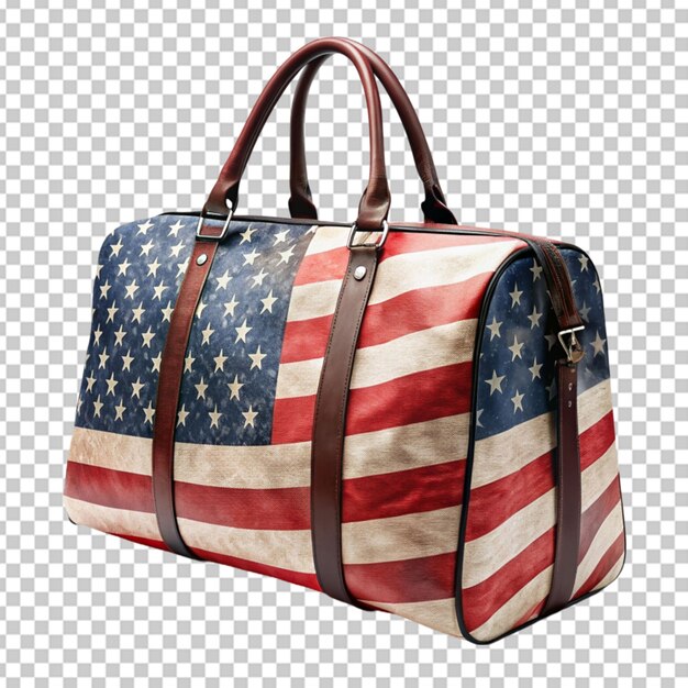 American flag travel bag transparent background