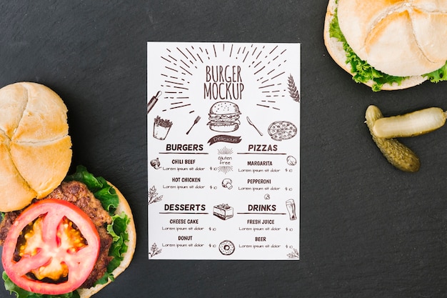 PSD concetto di cibo americano mock-up