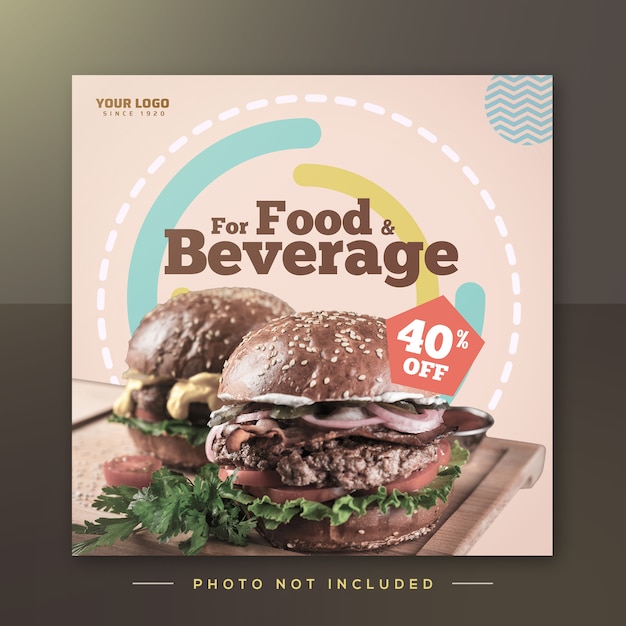 PSD american food social media banner post template