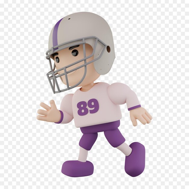 PSD american football athlete portrayed as a 3d character