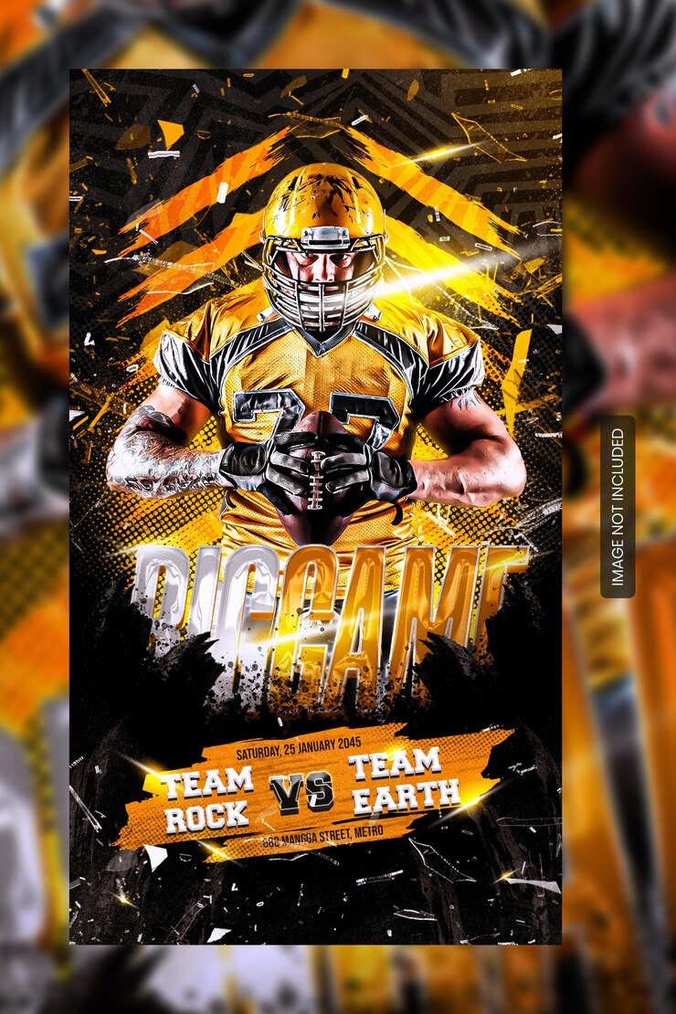 PSD american football banner of sjabloon voor sociale media