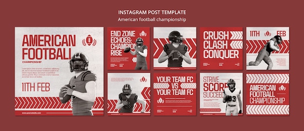 PSD american football championship template design