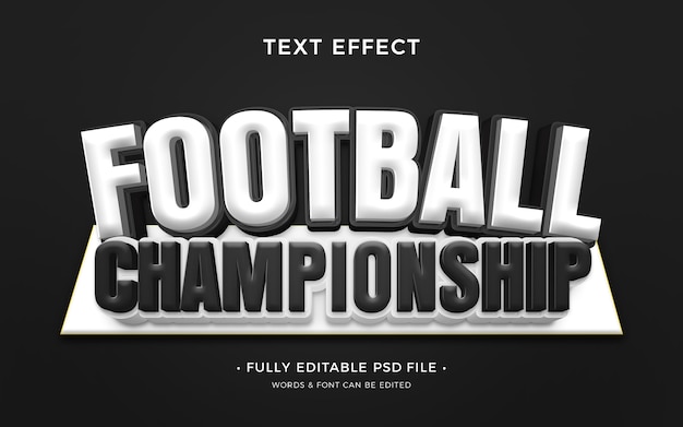 American football championship  text effect